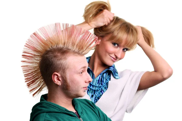 Pareja cabello estilo —  Fotos de Stock