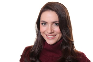 örgü ceket güzel ve mutlu bir kadın portresi