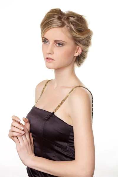 젊은 아름 다운 금발 여자의 초상화 — 스톡 사진