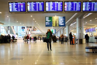 woman in Airport Domodedovo