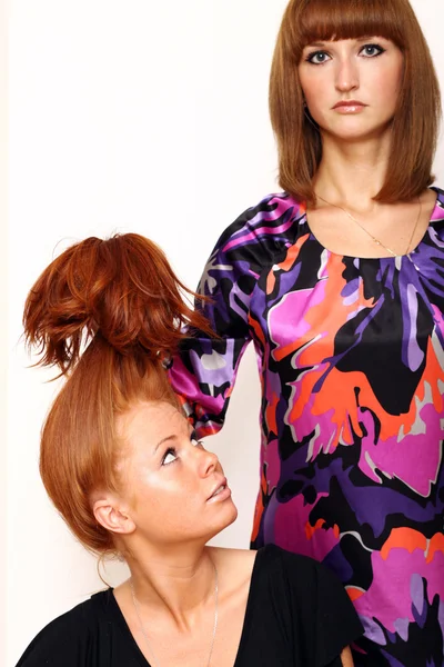 Two young beautiful redhead women — Stock Photo, Image