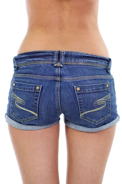 Closeup Female blue short — Stock Photo, Image