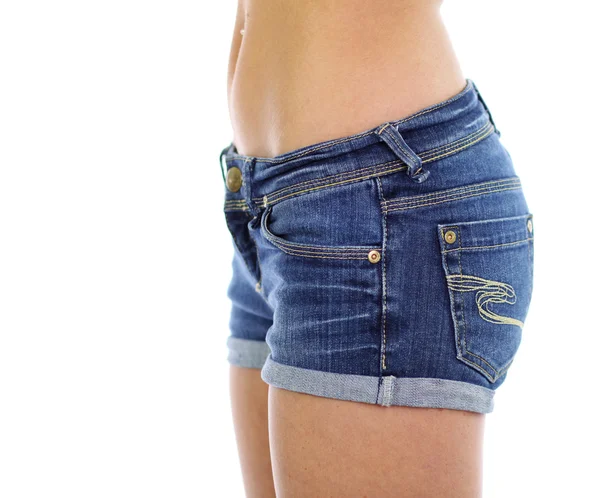 Closeup Female blue short — Stock Photo, Image