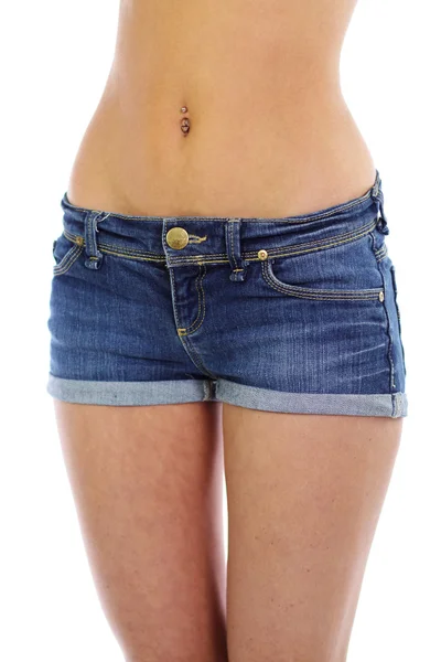 Closeup Female blue short — Stock Photo, Image