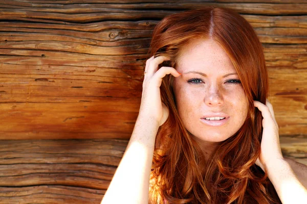 Portrait of the beautiful red-haired girl Royalty Free Stock Images