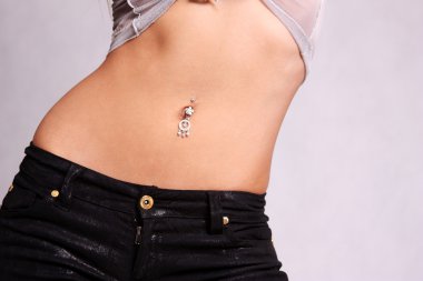 piercing in the navel clipart