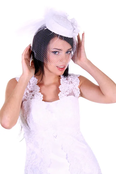 Noiva mulher bonita em vestido de noiva — Fotografia de Stock