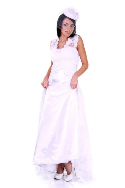 Novia hermosa mujer en vestido de novia — Foto de Stock