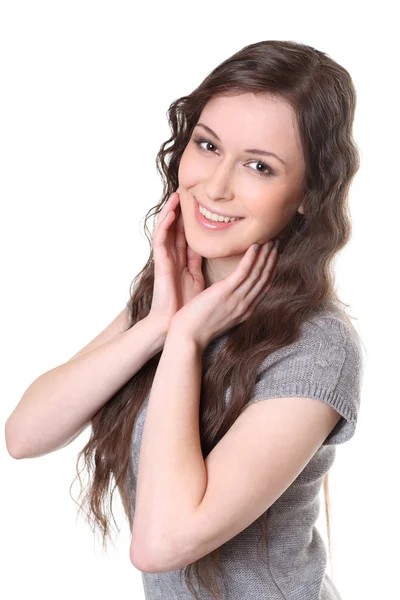 Happy young woman smiling Royalty Free Stock Photos