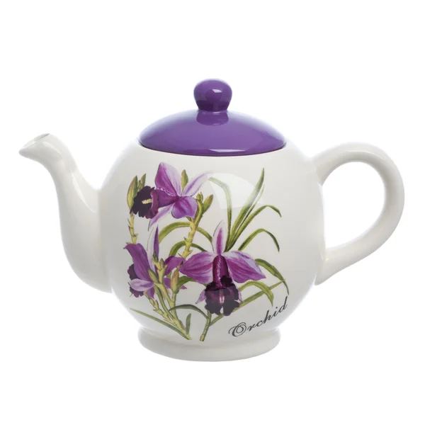 陶瓷茶壶,白色底座隔离 — 图库照片