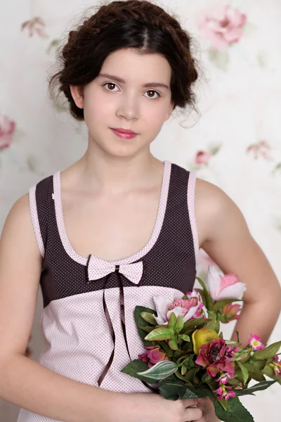 Closeup portrait of pretty little girl — Stock Photo, Image