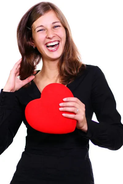 Young woman holding a heart Stock Image