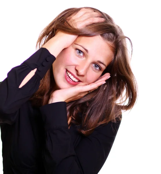 Feliz joven mujer sonriendo —  Fotos de Stock