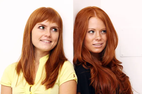 Due giovani belle donne rosse — Foto Stock