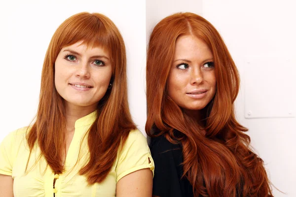 Due giovani belle donne rosse — Foto Stock