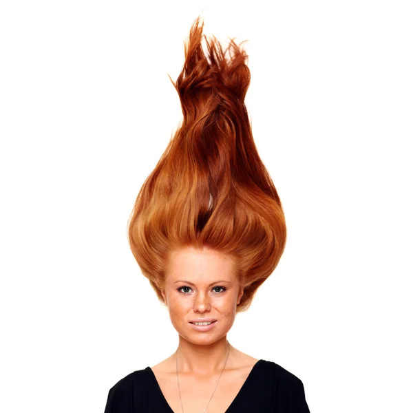 Portrét dívky s krásné červené vlasy — Stock fotografie