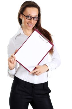 genç iş kadını bir harita durumda