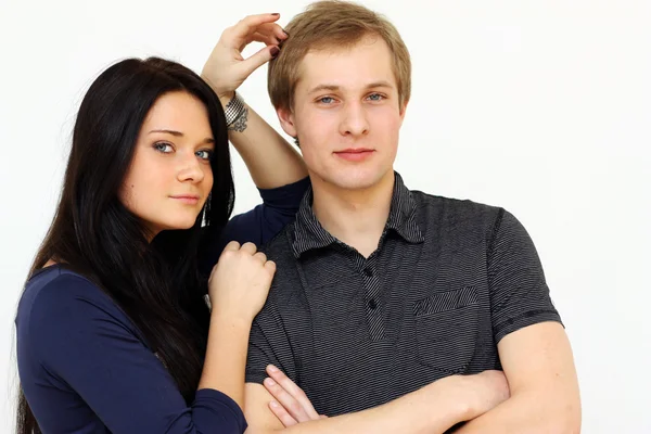 Portrait of young happy man and woman — Stock Photo, Image