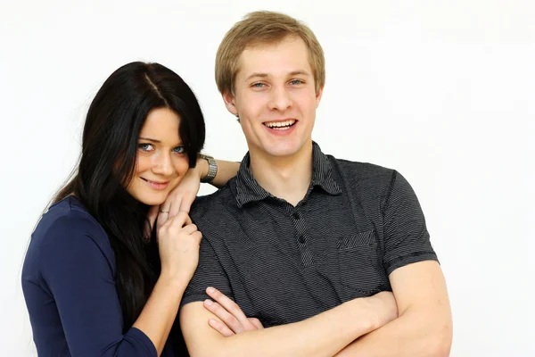 Portrait of young happy man and woman Stock Image
