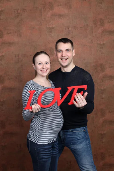 Young couple family pregnant — Stock Photo, Image