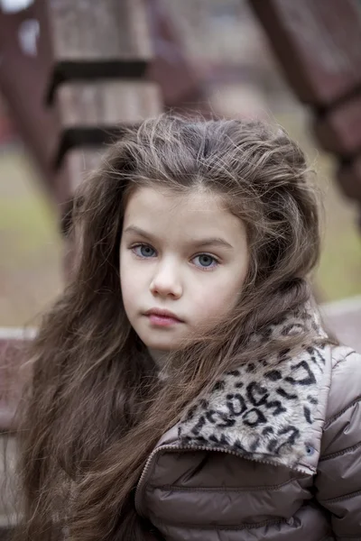 Herbst-Porträt eines schönen kleinen Mädchens — Stockfoto