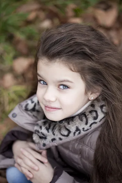 Autumn portrait of a beautiful little girl — Stock Photo, Image