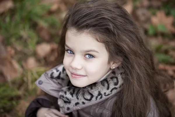 Autumn portrait of a beautiful little girl — Stock Photo, Image