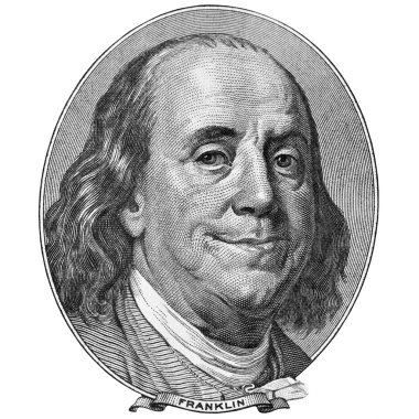 Enigmatic smile of Benjamin Franklin clipart