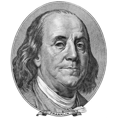 Portrait of Benjamin Franklin clipart