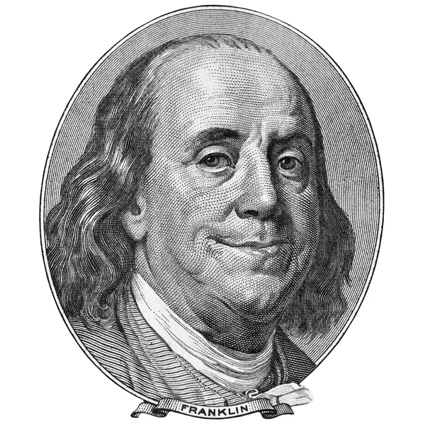 Benjamin Franklin gizemli bir gülümseme — Stok fotoğraf