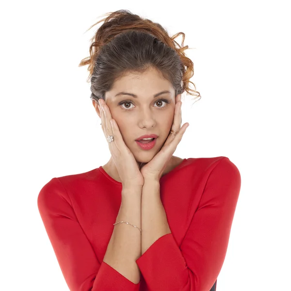 Portret van aantrekkelijke Kaukasische lachende vrouw — Stockfoto