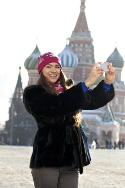 Moskova'daki genç kadın fotoğrafı