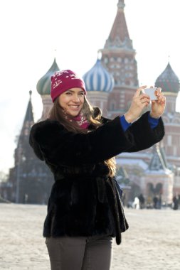 Moskova'daki genç kadın fotoğrafı