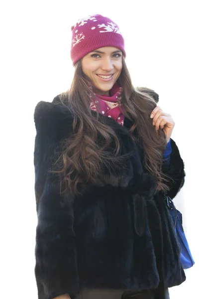 Jeune femme marchant sur la Place Rouge à Moscou — Photo