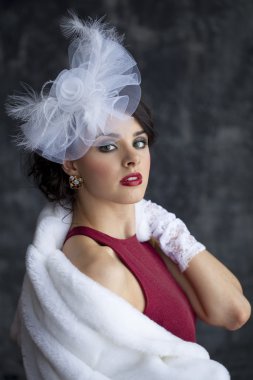 Retro tarz Kadınlar Kulübü kırmızı elbise