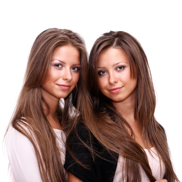 Retrato de beleza de duas belas mulheres jovens — Fotografia de Stock