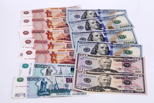Currency exchange rate of the ruble against the dollar — Stock Photo, Image