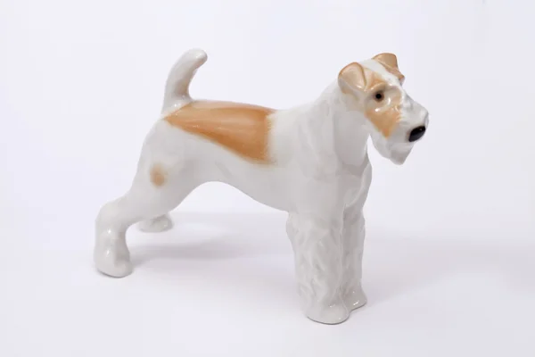 Fox terrier Cane figurina ceramica — Foto Stock