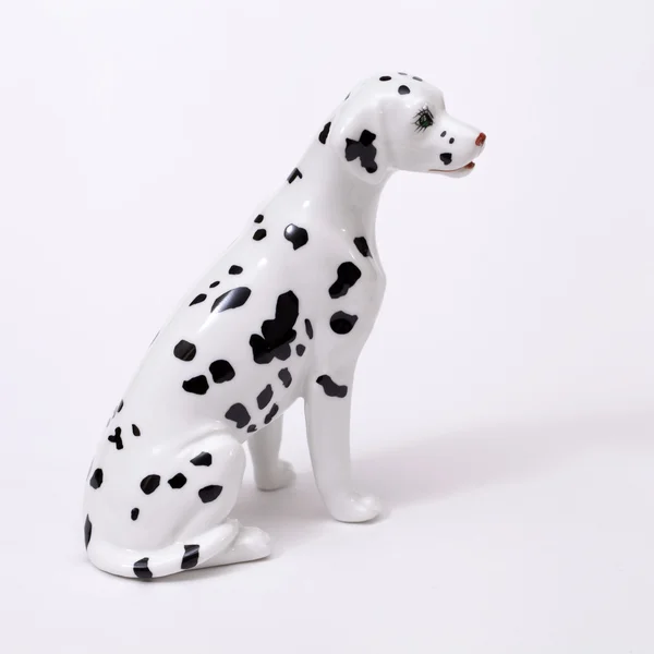 Керамическая фигурка далматинской собаки — стоковое фото