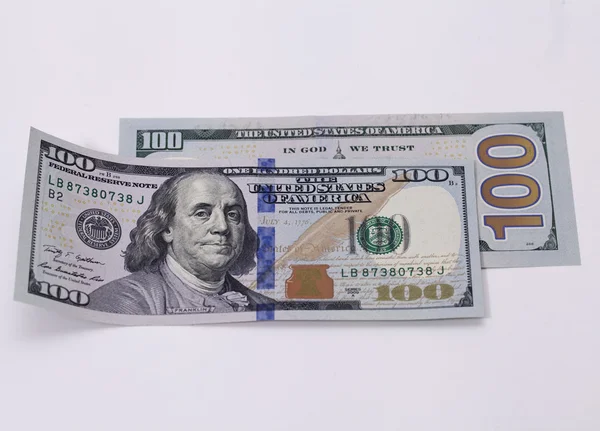 Notas novas 100 dólares — Fotografia de Stock