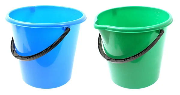 Two plastic buckets — Stock Photo, Image