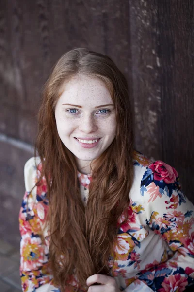 Portrait of the beautiful red-haired girl — Stock Photo, Image