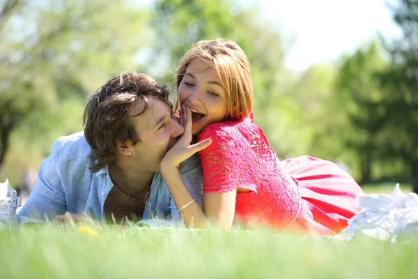 Young beautiful couple close up — Stock Photo, Image