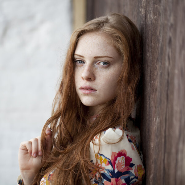 Beautiful young red hair woman 