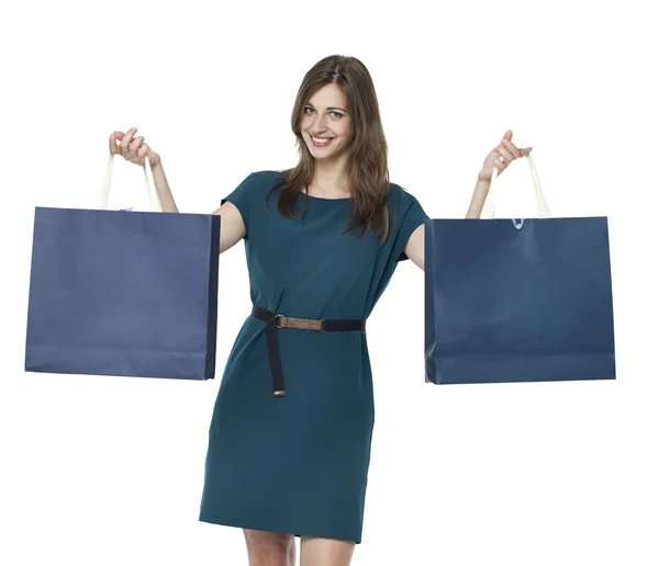 Hermosa mujer con bolsas de compras —  Fotos de Stock