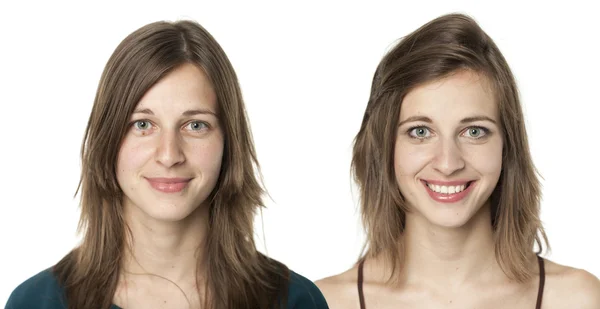 Portraits of the same young woman — Stock Photo, Image