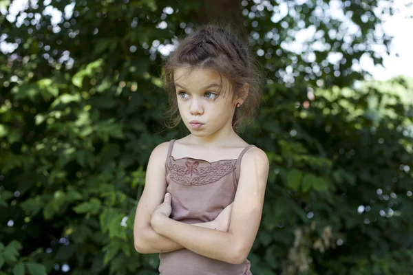 Close up portrait of a pretty liitle girl — Stock Photo, Image