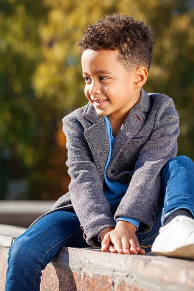 Portrait Young Beautiful African Little Boy — Stock Photo, Image