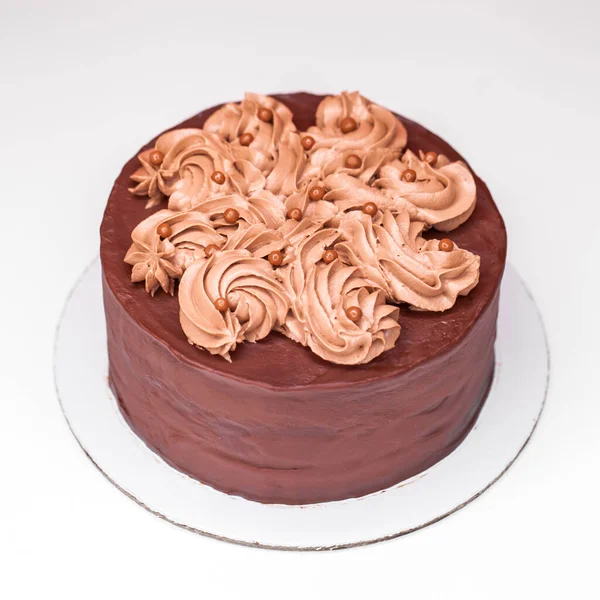Homemade Chocolate Cake Top View — Stock Photo, Image