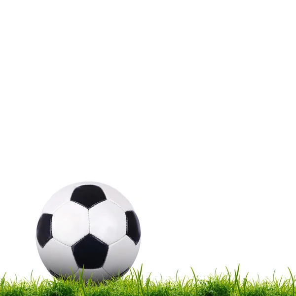 Soccer ball on the green grass — Stock Photo, Image